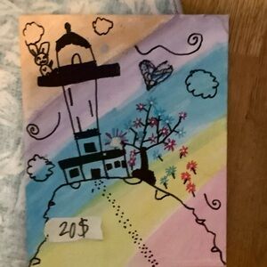 Colorful Lighthouse Art Canvas